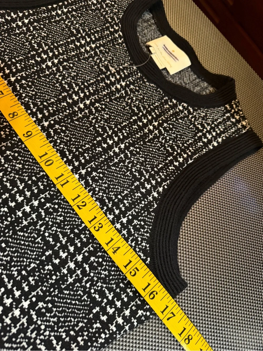 Kate spade wool blend Black & White Sleeveless Knit A-Line Dress